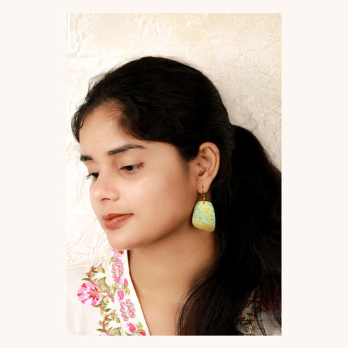 Blue Tone Rhombus Earring - The Earth Store - Fashion Accessories